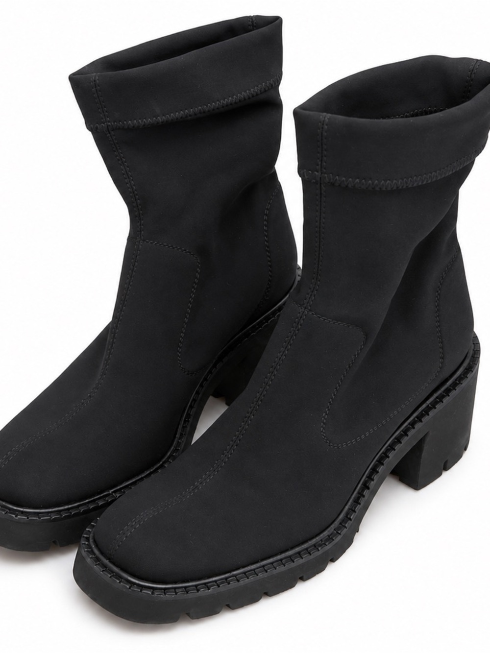 Pedro Garcia Black Chunky Heel Sock Combat Zilia Platform Boots - Picture 1 of 5